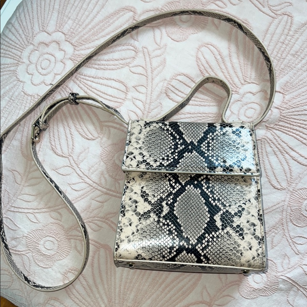 AQUA Snakeskin Pattern Crossbody Bag
